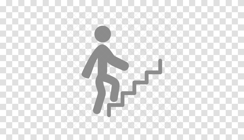 Person Climbing Stairs Icon Person Climbing Steps Clipart, Pedestrian, Hand, Symbol, Text Transparent Png