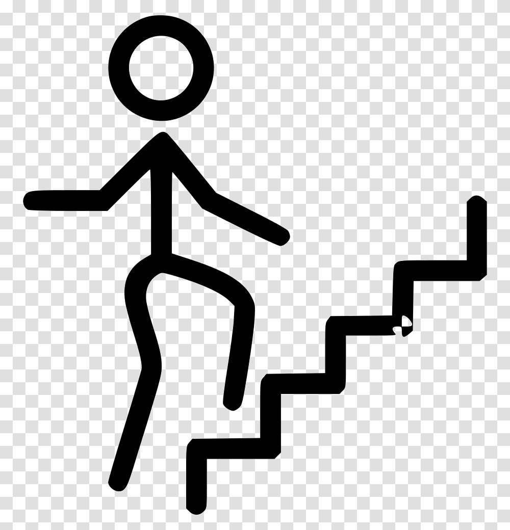 Person Climbing Stairs Take The Stairs Instead Lift, Stencil, Silhouette Transparent Png