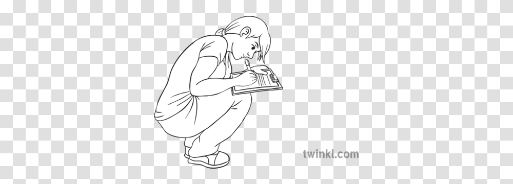 Person Collecting Data People Girl Crouching Writing Person Collecting Data, Human, Kneeling, Photography Transparent Png