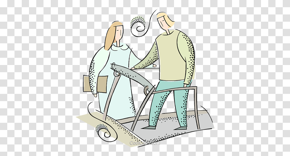 Person Doing A Stress Test On A Treadmill Royalty Free Vector Clip, Sled, Drawing Transparent Png