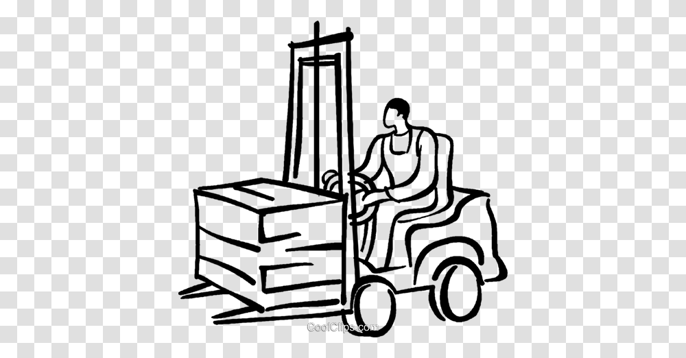 Person Driving A Forklift Royalty Free Vector Clip Art, Vehicle, Transportation, Box, Gate Transparent Png