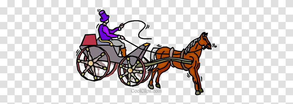 Person Driving A Horse And Buggy Royalty Free Vector Clip Art, Vehicle, Transportation, Carriage, Mammal Transparent Png