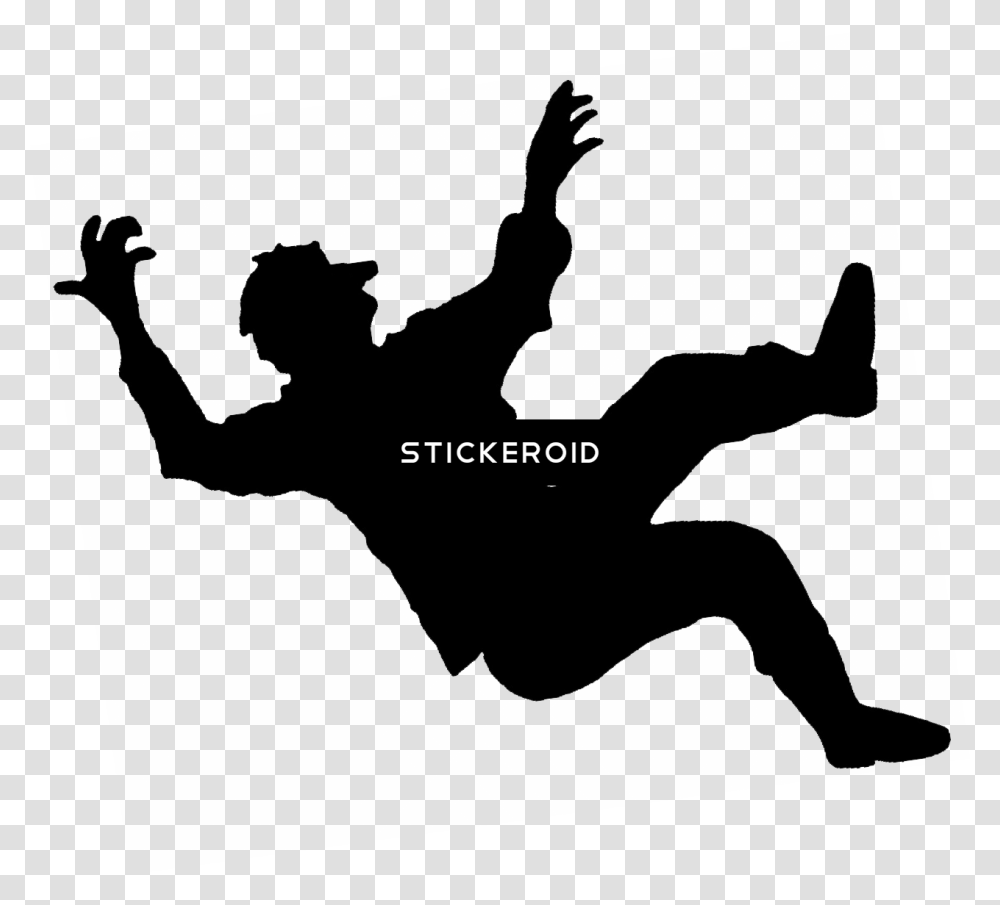 Person Falling Download Man Falling Black, Human, Silhouette, Handball, Sphere Transparent Png