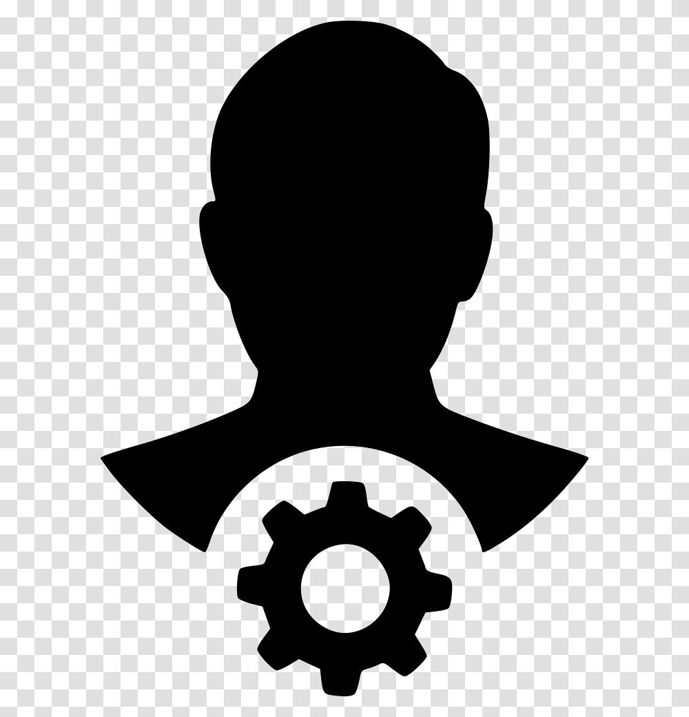 Person Gear Woman Gears Icon, Silhouette, Stencil, Human Transparent Png