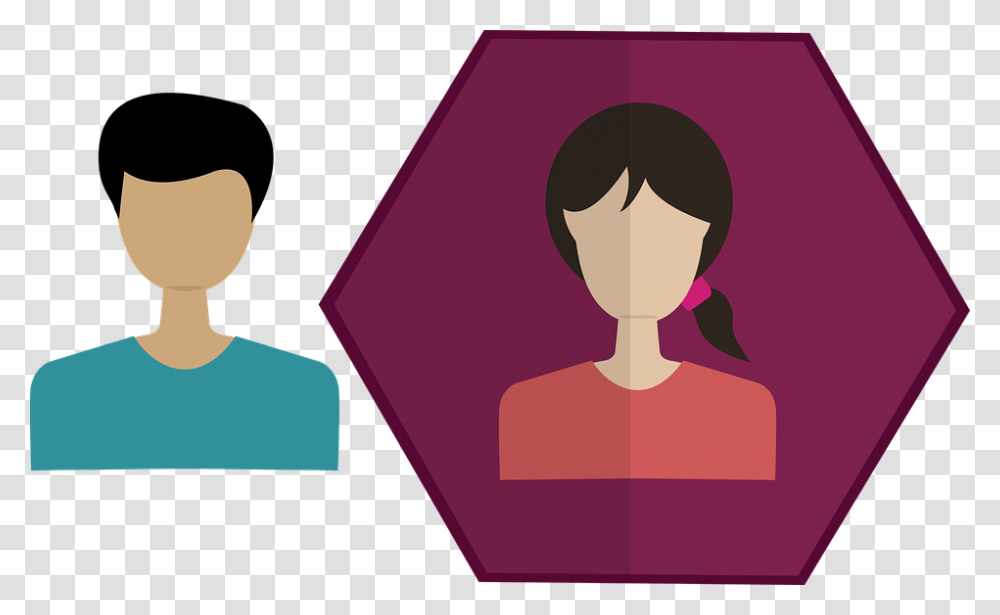 Person Graphic Male Female People Looking Orang Vektor, Label, Face, Cushion Transparent Png