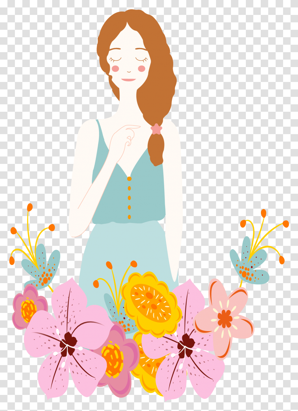 Person, Floral Design Transparent Png