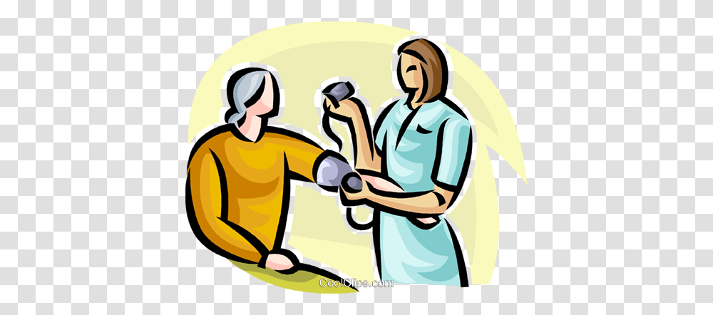Person Having Their Blood Pressure Taken Royalty Free Vector Clip, Outdoors, Doctor, Washing Transparent Png