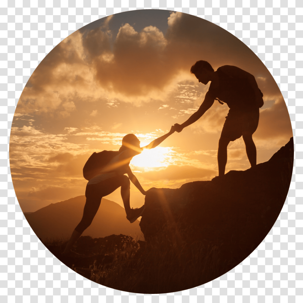 Person Helping Another Person Up While Mountain Climbing Servant Leadership, Outdoors, Nature, Sunlight, Sky Transparent Png