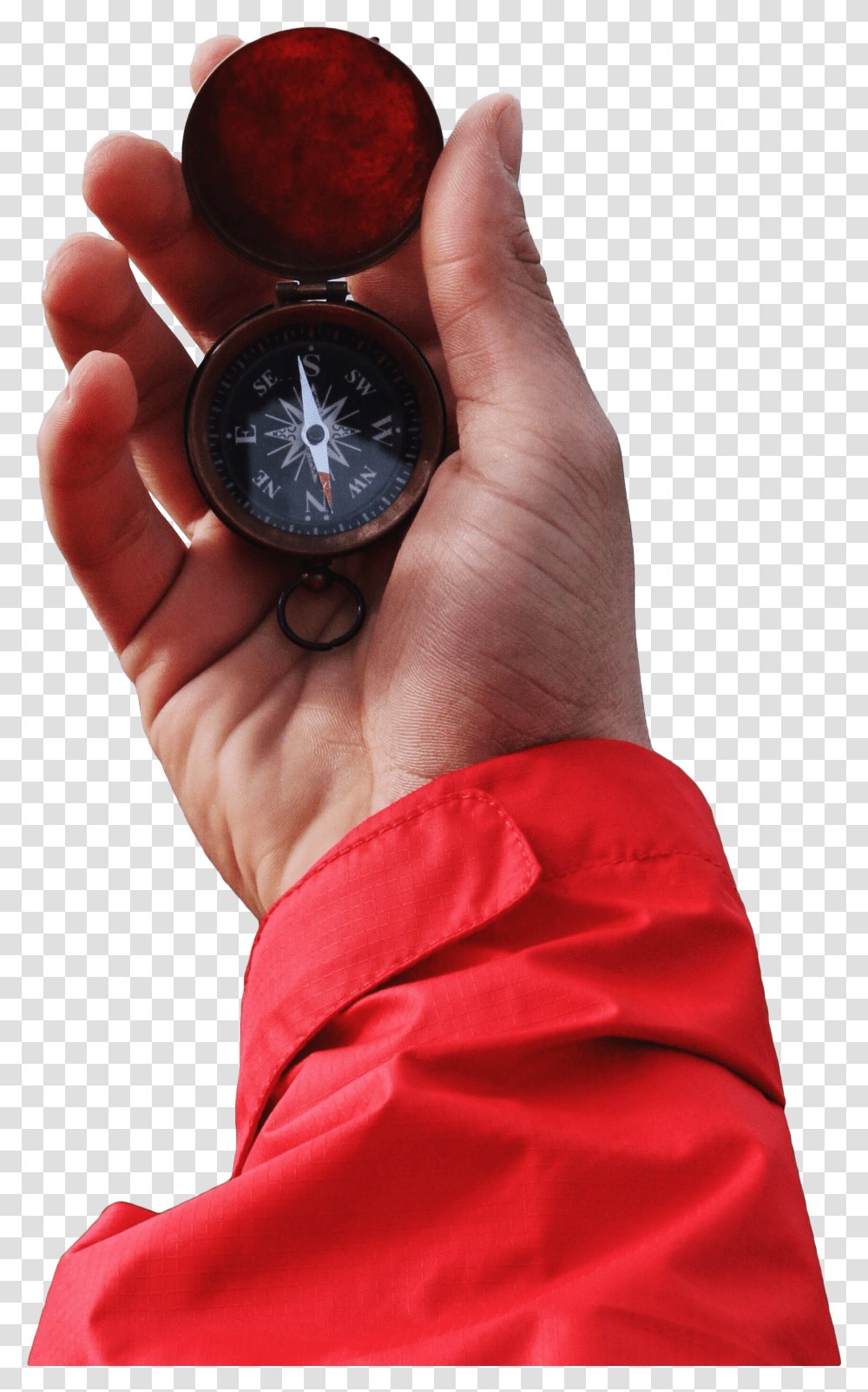 Person Holding Compass Thoughts On Adventure Transparent Png
