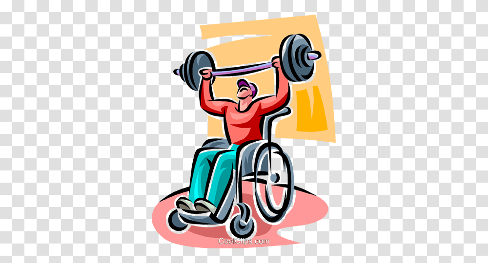 Person In A Wheelchair Lifting Weights Royalty Free Vector Clip, Furniture, Outdoors, Sport Transparent Png