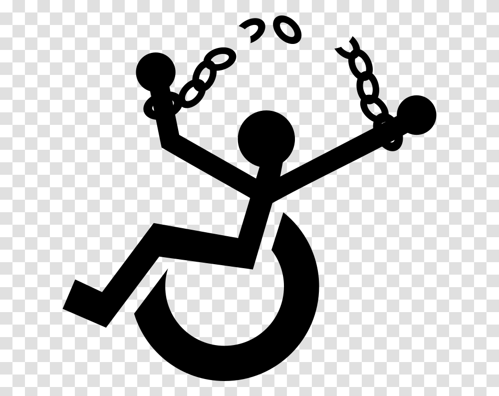 Person In Wheelchair Breaking Chains On Wrist Ableism Clipart, Gray, World Of Warcraft Transparent Png