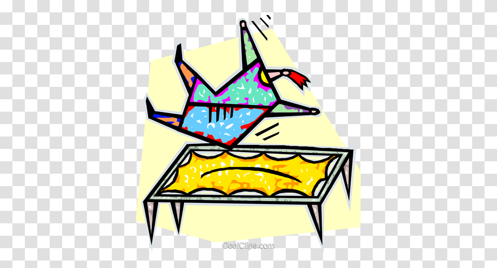 Person Jumping On A Trampoline Royalty Free Vector Clip Art, Paper, Outdoors, Stand, Shop Transparent Png