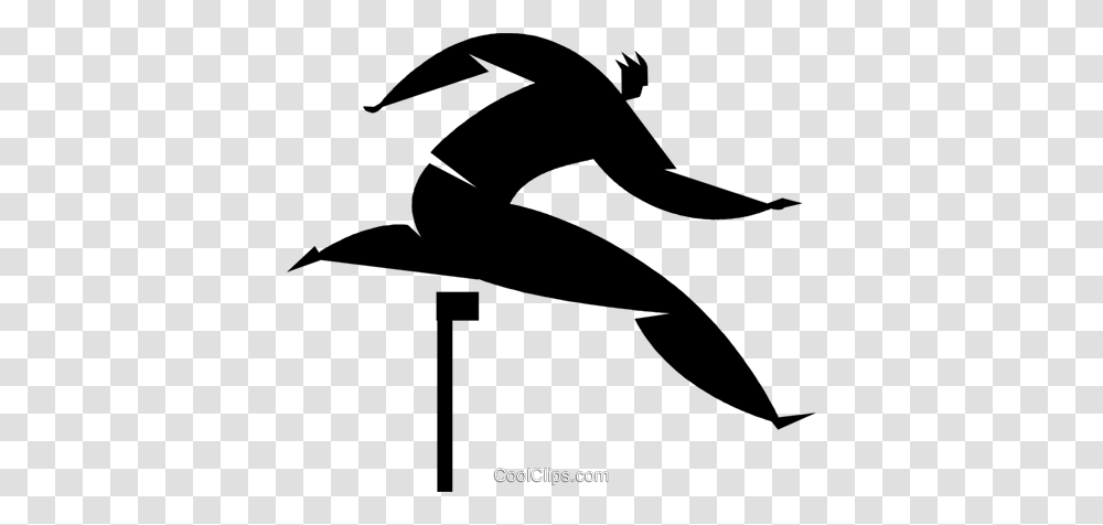 Person Jumping Over Hurdles Royalty Free Vector Clip Art, Bird, Animal, Silhouette, Stencil Transparent Png