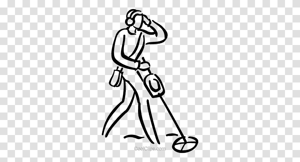 Person Looking For Metal Objects Royalty Free Vector Clip Art, Stencil, Drawing Transparent Png