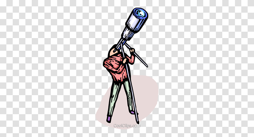 Person Looking Through A Telescope Royalty Free Vector Clip Art, Leisure Activities, Ninja, Performer, Bagpipe Transparent Png