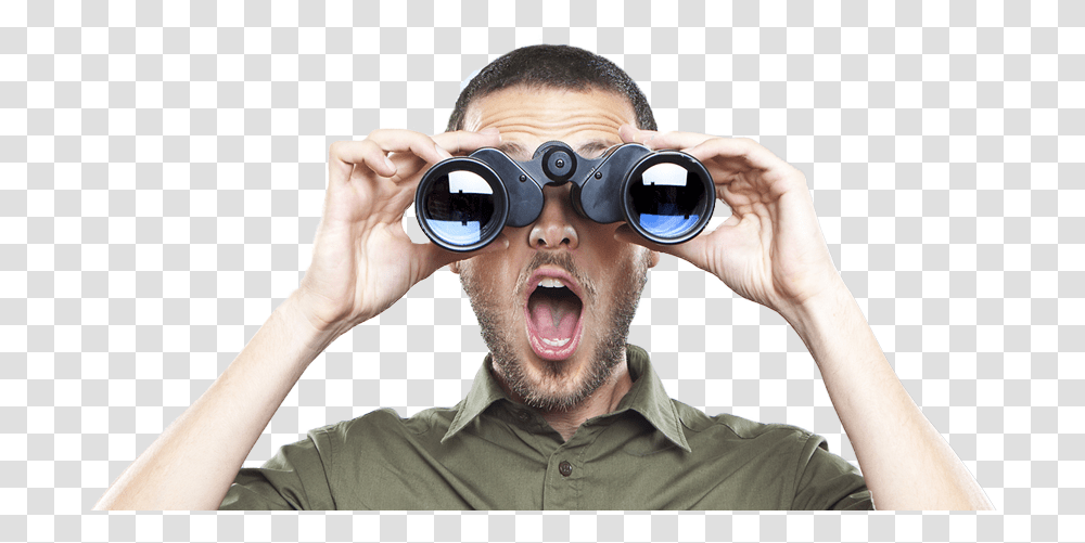 Person Looking Through Binoculars, Human, Sunglasses, Accessories, Accessory Transparent Png