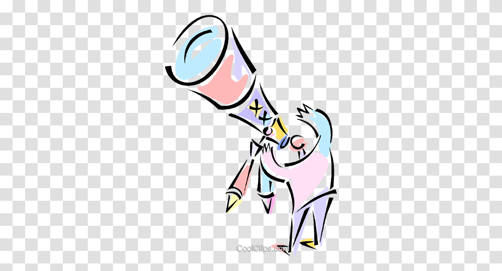 Person Looking Through Telescope Royalty Free Vector Clip Art, Poster, Advertisement, Hook, Drawing Transparent Png