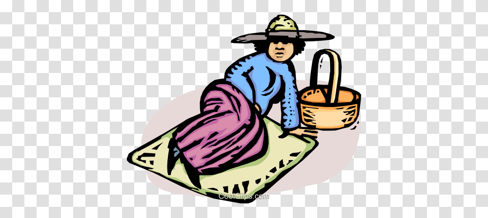 Person Lying On A Blanket After A Picnic Royalty Free Vector Clip, Hat, Basket, Leisure Activities Transparent Png