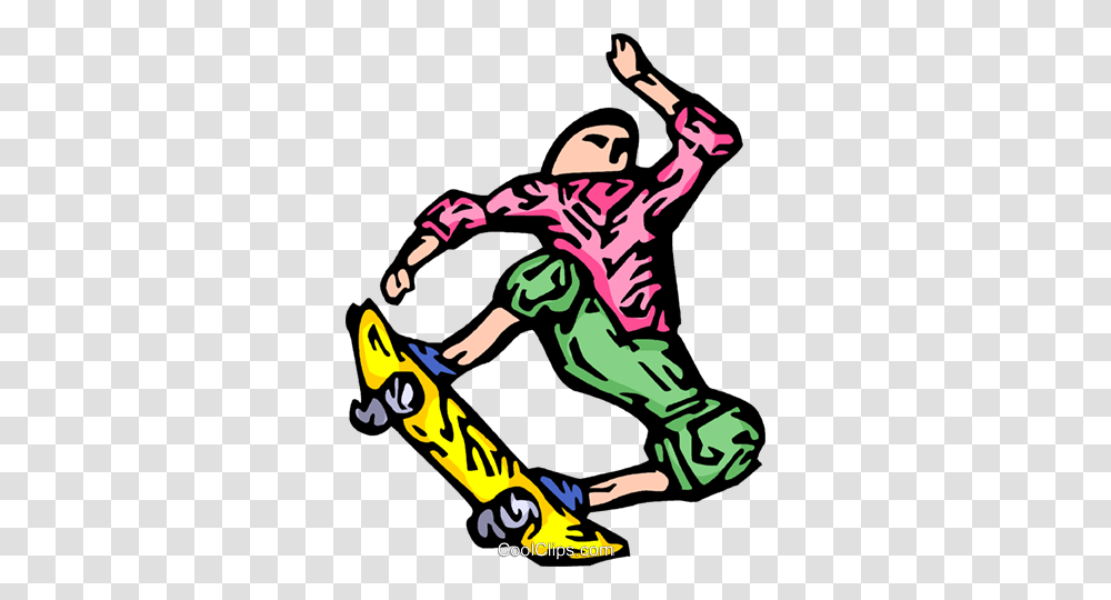 Person On A Skateboard Royalty Free Vector Clip Art Illustration, Human, Sport, Sports, Leisure Activities Transparent Png