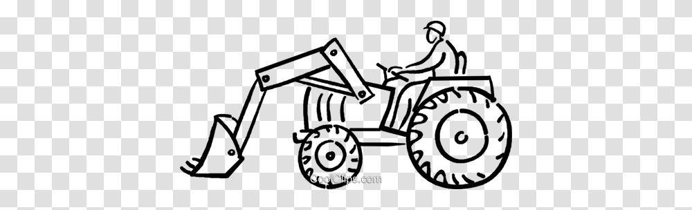 Person On A Tractor Royalty Free Vector Clip Art Illustration, Vehicle, Transportation, Robot Transparent Png