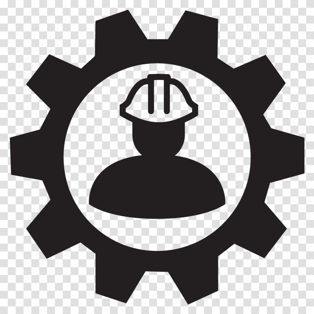Person Outline Icon White Icon Hard Hat, Machine, Gear, Cross Transparent Png
