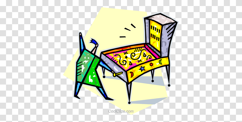 Person Playing Pinball Royalty Free Vector Clip Art Illustration, Furniture, Arcade Game Machine Transparent Png