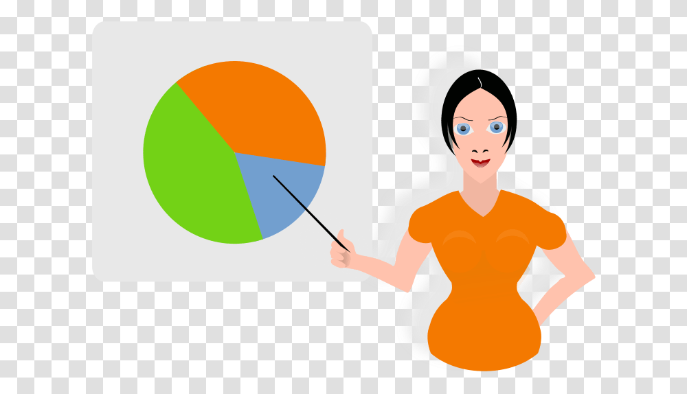 Person Pointing At Pie Chart Creditors Clip Art, Human, Face, Plot Transparent Png