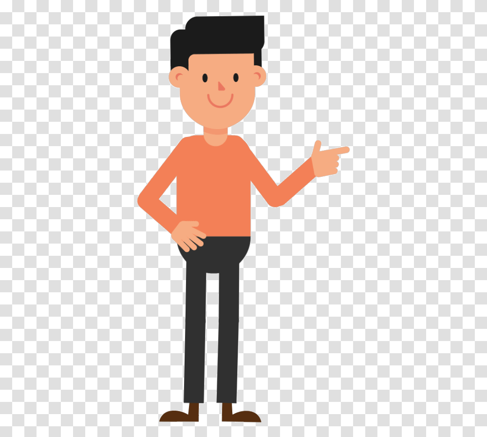 Person Pointing Cartoon Man Waving, Standing, Lighting, Female, Crowd Transparent Png