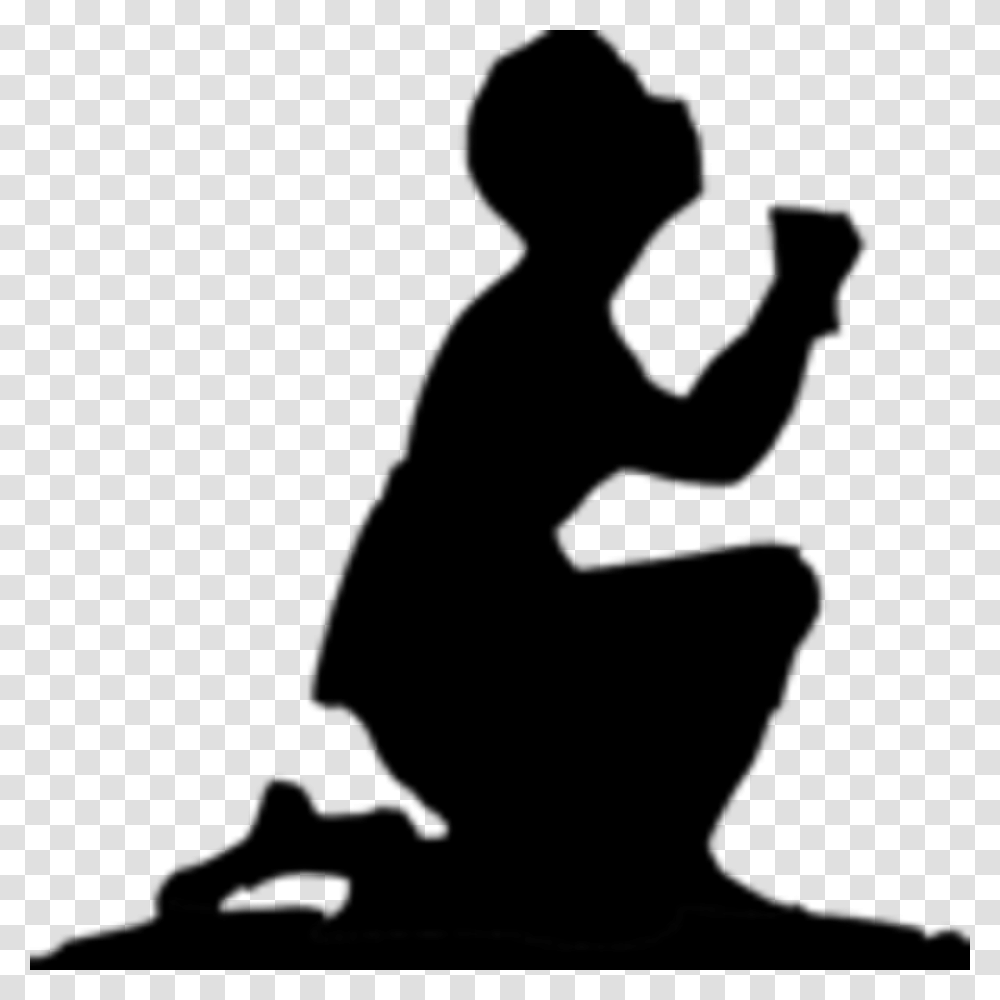 Person Praying Cartoon, Human, Kneeling, Silhouette Transparent Png