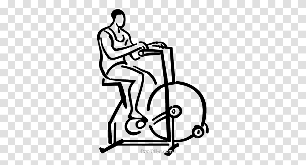 Person Riding A Stationary Bike Royalty Free Vector Clip Art, Statue, Sculpture, Drawing, Doodle Transparent Png