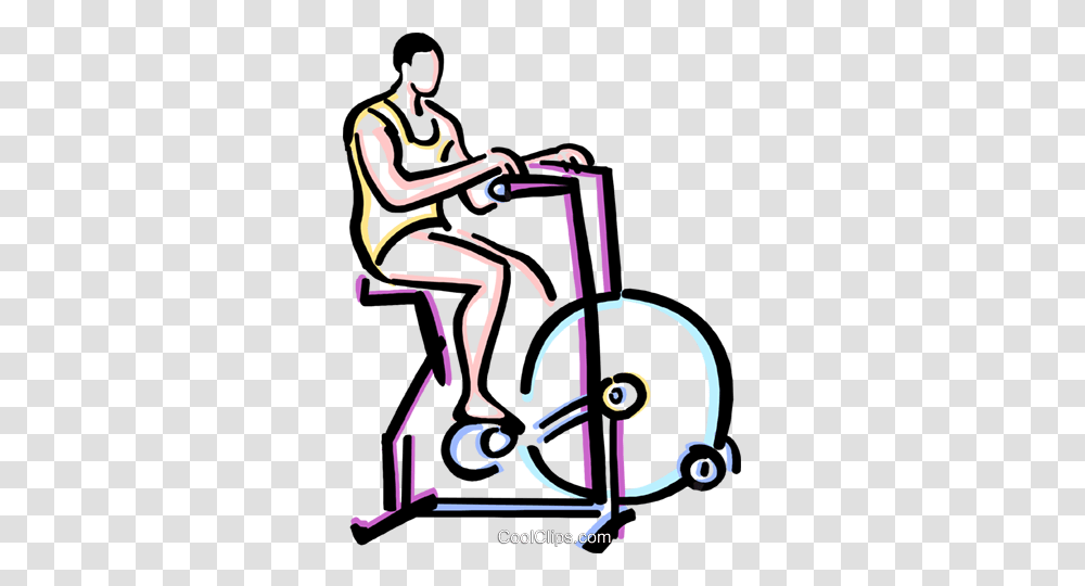 Person Riding A Stationary Bike Royalty Free Vector Clip Art, Working Out, Sport, Exercise, Sports Transparent Png