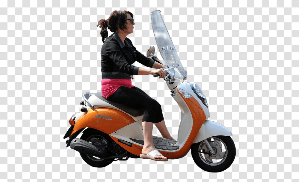 Person Riding Scooter, Human, Motorcycle, Vehicle, Transportation Transparent Png