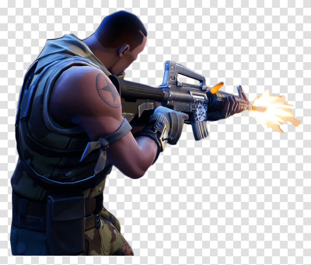 Person Shooting Fortnite Thumbnail Template, Human, Gun, Weapon, Weaponry Transparent Png