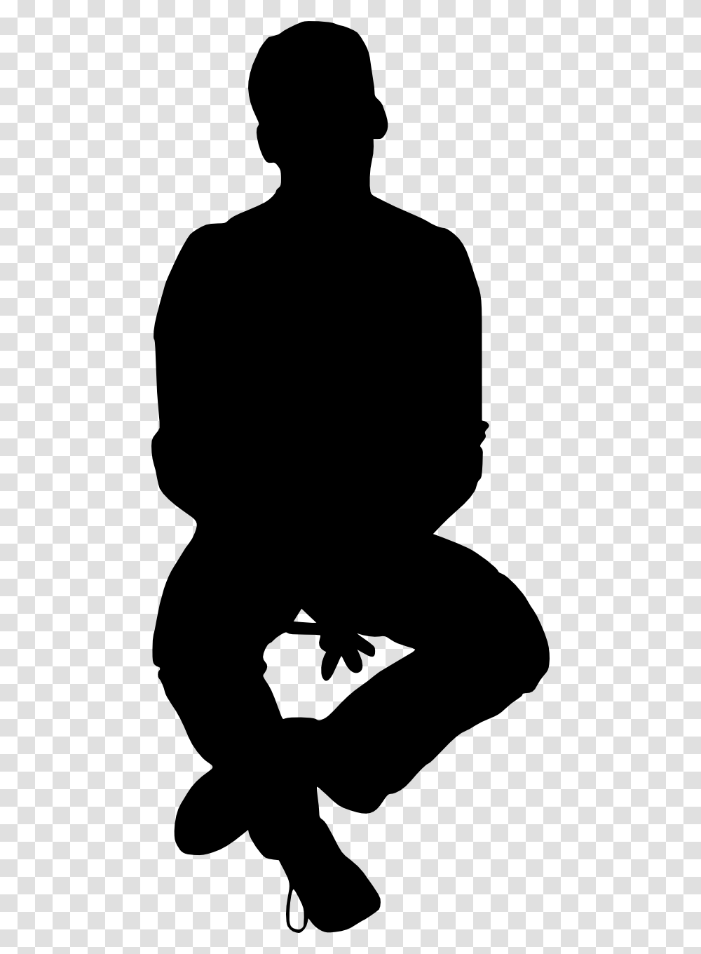 Person Sitting Down Silhouette, Human, Animal, Kneeling, Wildlife Transparent Png