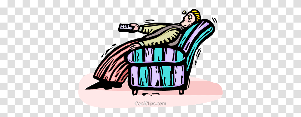 Person Sitting In A Chair With The Remote Royalty Free Vector Clip, Furniture, Couch, Zebra, Wildlife Transparent Png