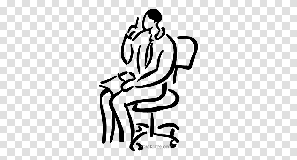 Person Sitting In A Office Chair Royalty Free Vector Clip Art, Label, Handwriting, Calligraphy Transparent Png