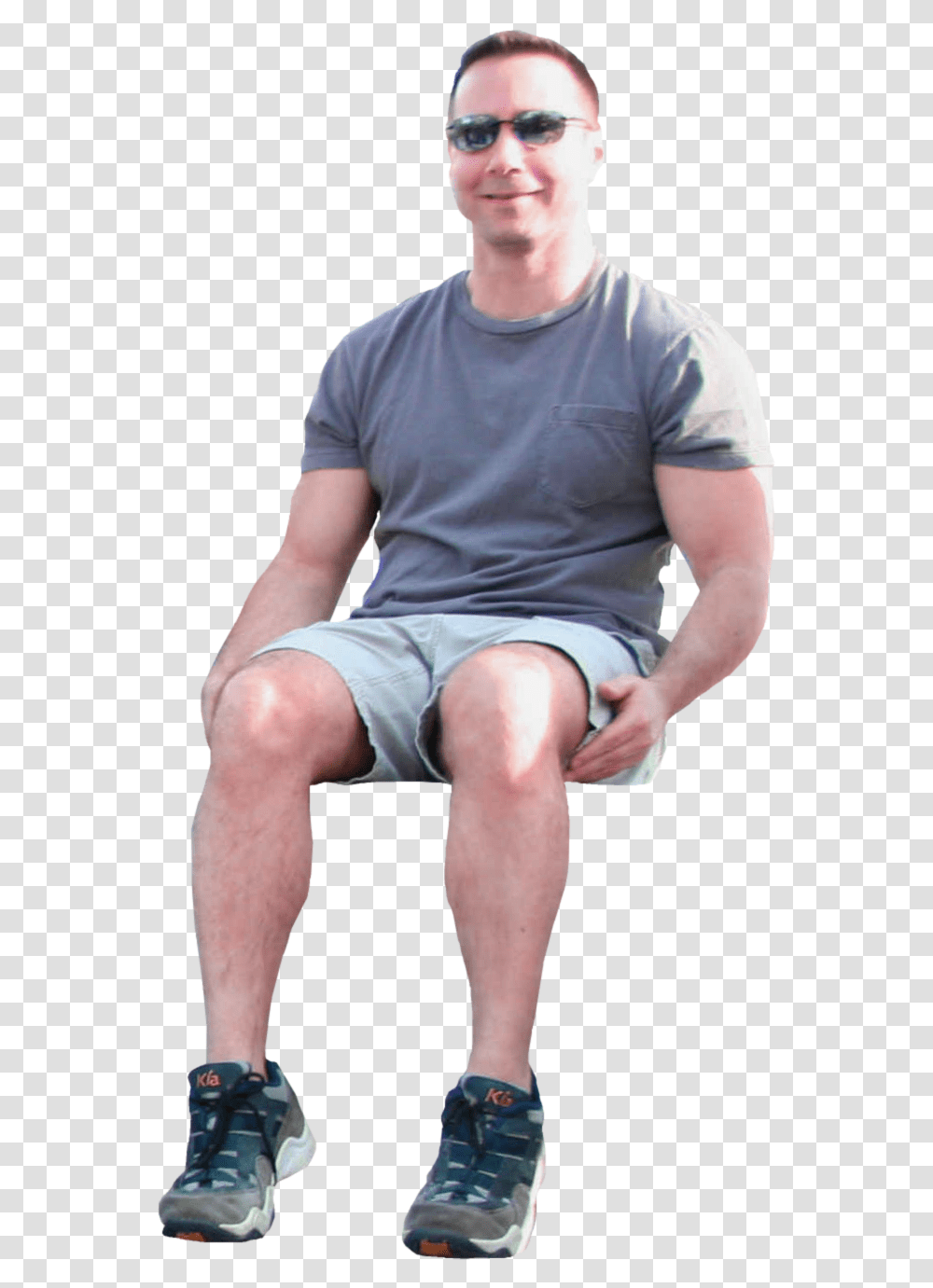 Person Sitting In Chair Front View 6 Image Sitting Man, Shoe, Footwear, Clothing, Sunglasses Transparent Png