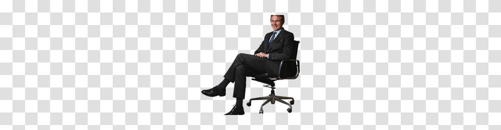 Person Sitting In Chair Front View Image, Furniture, Suit, Overcoat Transparent Png