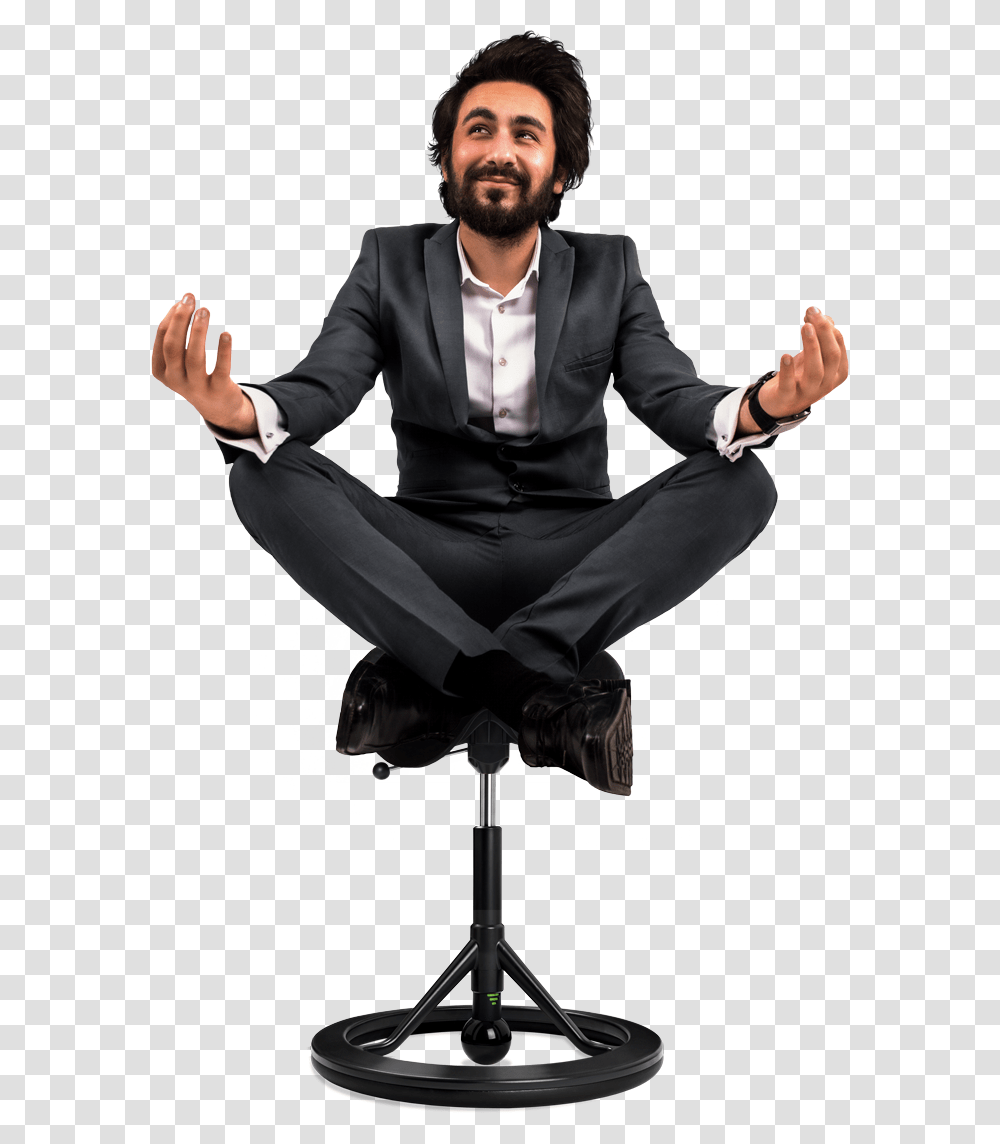 Person Sitting In Chair Sitting, Suit, Overcoat, Shoe Transparent Png