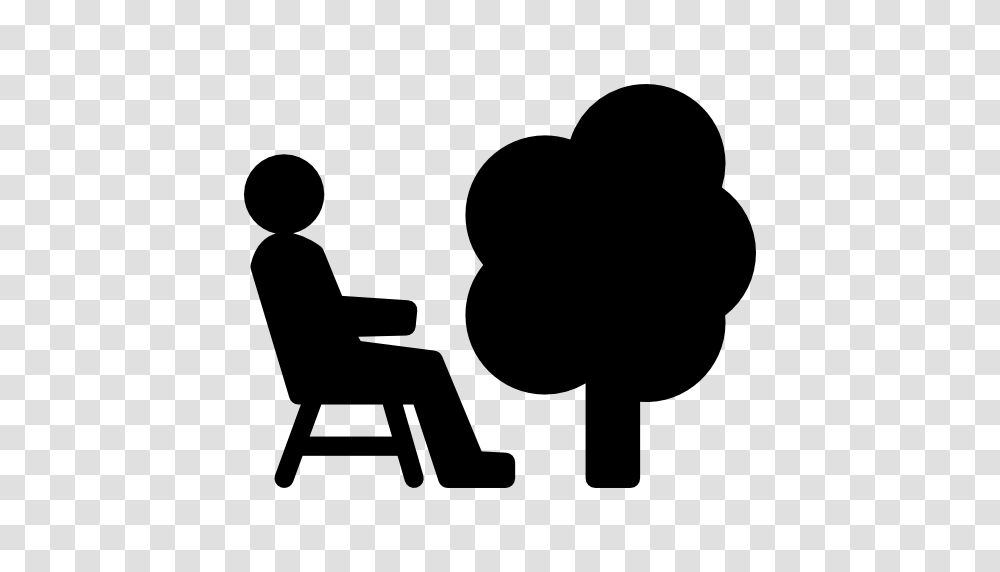 Person Sitting On A Chair Beside A Tree, Silhouette, Human, Interview, Stencil Transparent Png
