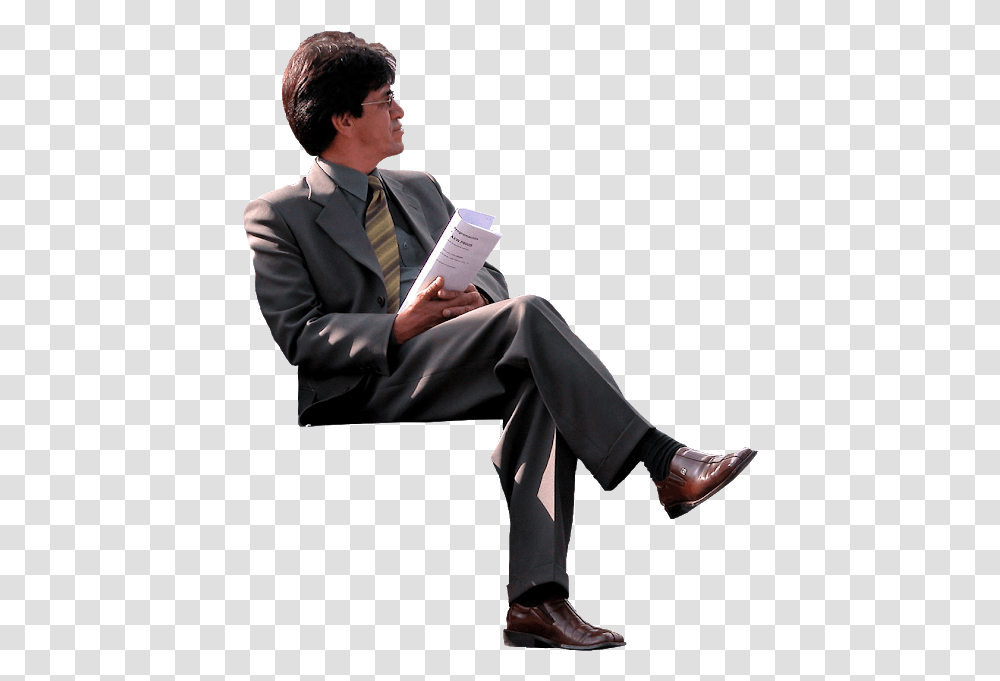 Person Sitting On Bench People Sitting, Tie, Shoe, Footwear Transparent Png
