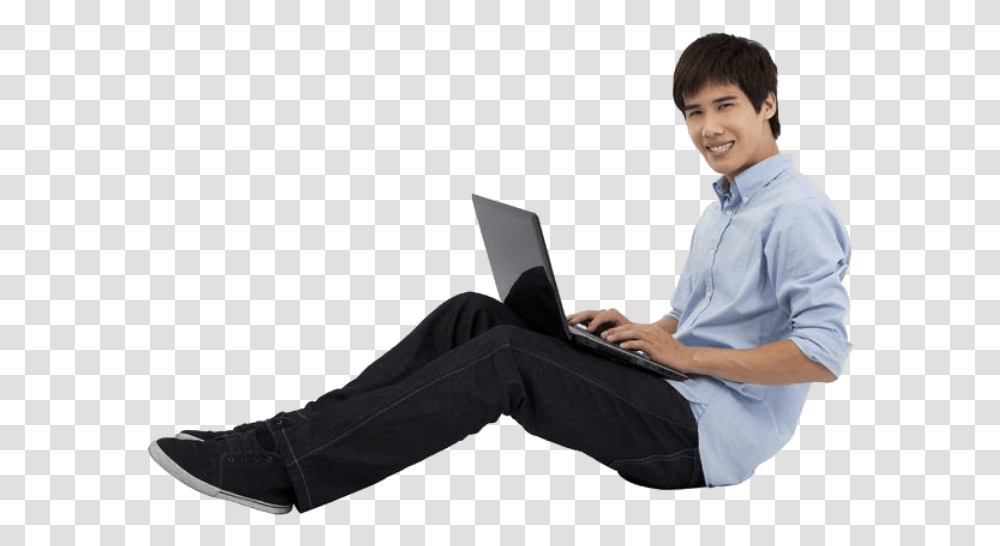 Person Sitting On Floor Students Stock Image, Pc, Computer, Electronics, Laptop Transparent Png