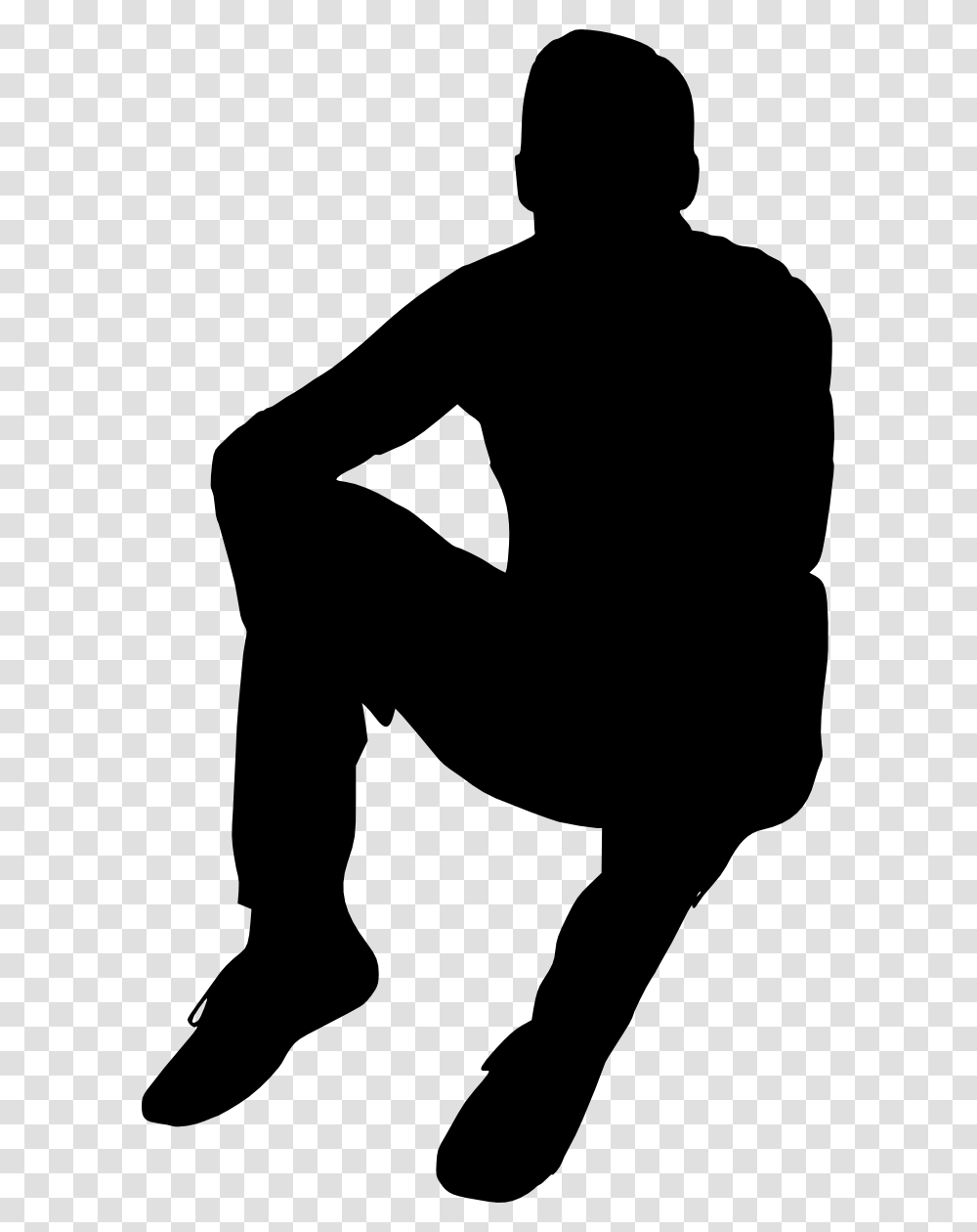 Person Sitting Silhouette Image, Human, Kneeling Transparent Png