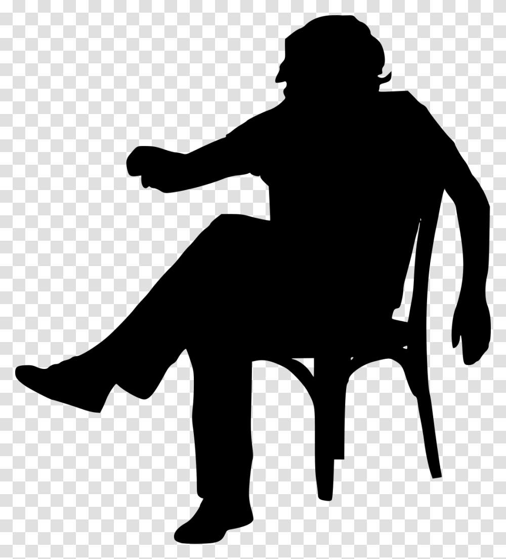 Person Sitting Silhouette People Sitting On Chairs Silhouette, Gray, World Of Warcraft Transparent Png