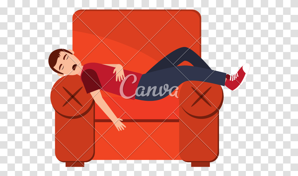 Person Sleeping Sleep Canva Illustration, Furniture, Chair, Couch, Armchair Transparent Png
