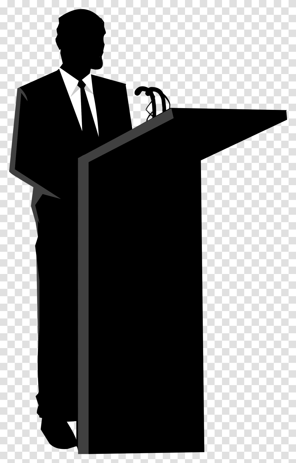 Person Speaking At Podium, Cross, Silhouette Transparent Png