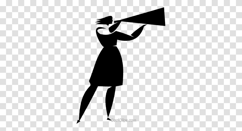 Person Speaking Into A Megaphone Royalty Free Vector Clip Art, Silhouette, Duel, Photography Transparent Png