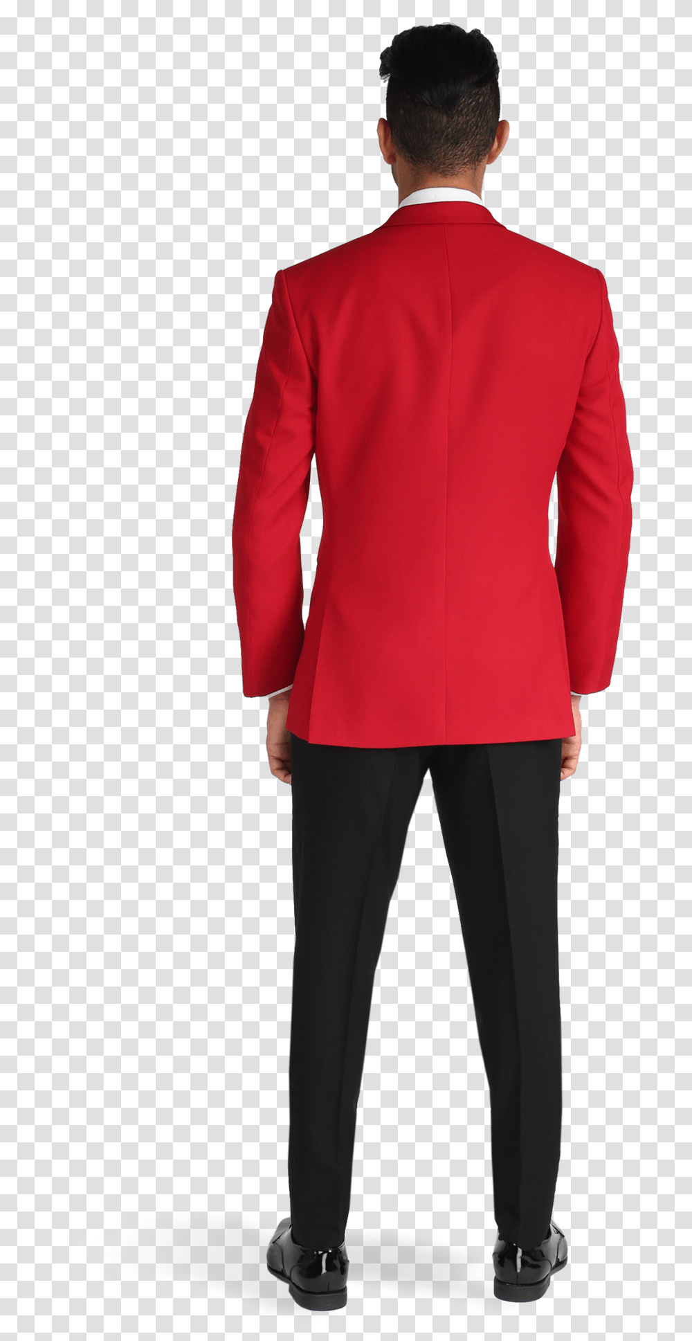 Person Standing Back Back Of Person Standing, Apparel, Coat, Overcoat Transparent Png
