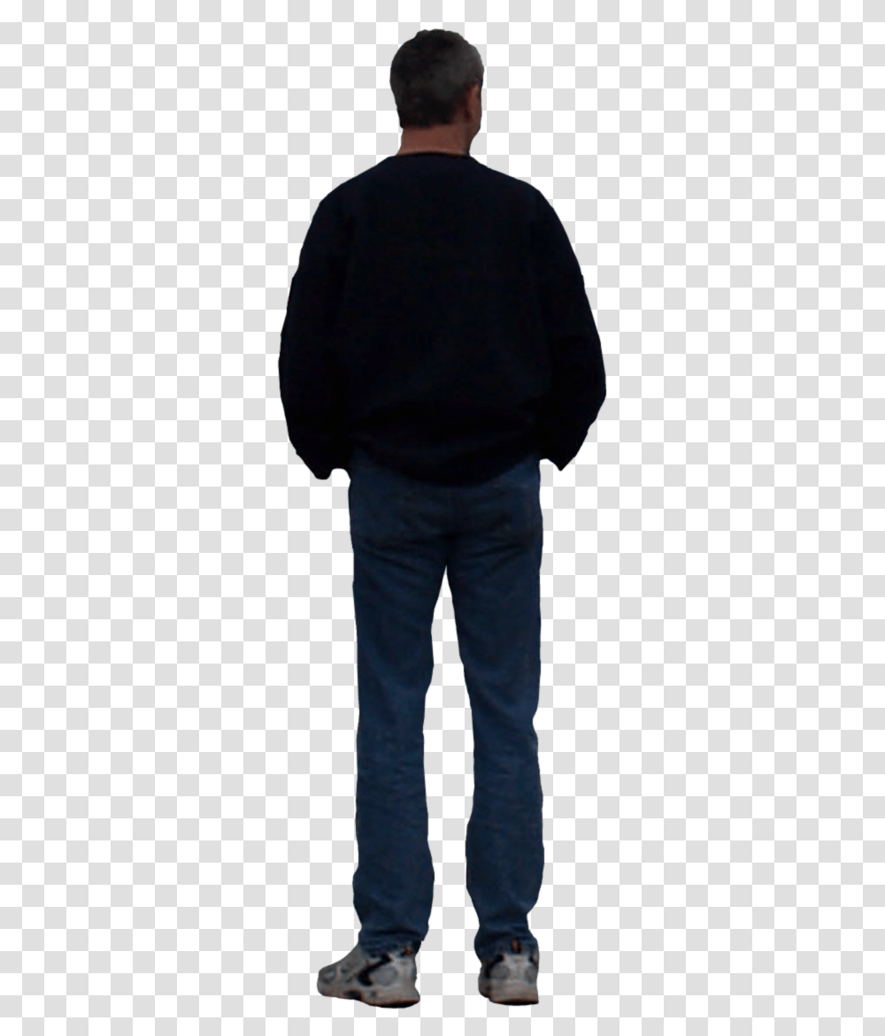 Person Standing Back Man From Behind, Pants, Jeans, Shoe Transparent Png