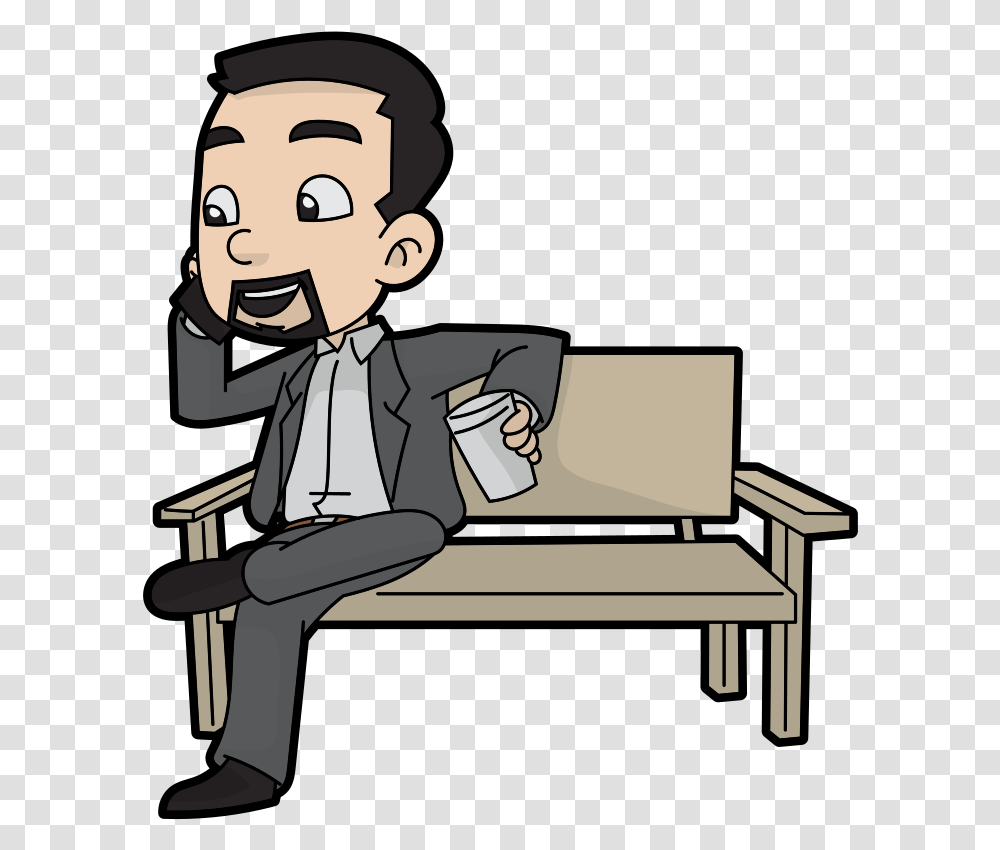 Person Talking Cartoon Talking On Phone, Human, Sitting, Furniture, Performer Transparent Png